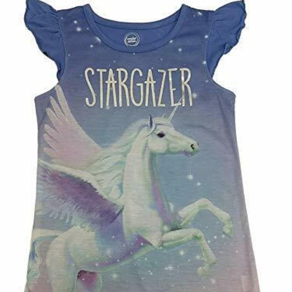 Unicorn Ruffle Sleeve Nightgown 6X